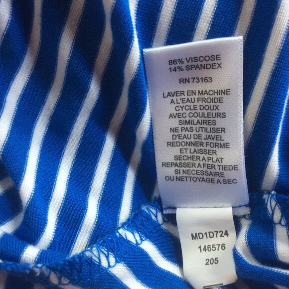 Cupio Blush Blue & White Stripe Sleeveless Nautical Beachy Sundress Size Medium - Picture 5 of 5